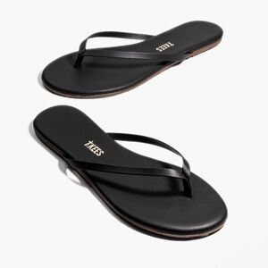 TKEES Lily Liners Flip Flops Black NWT Size 10